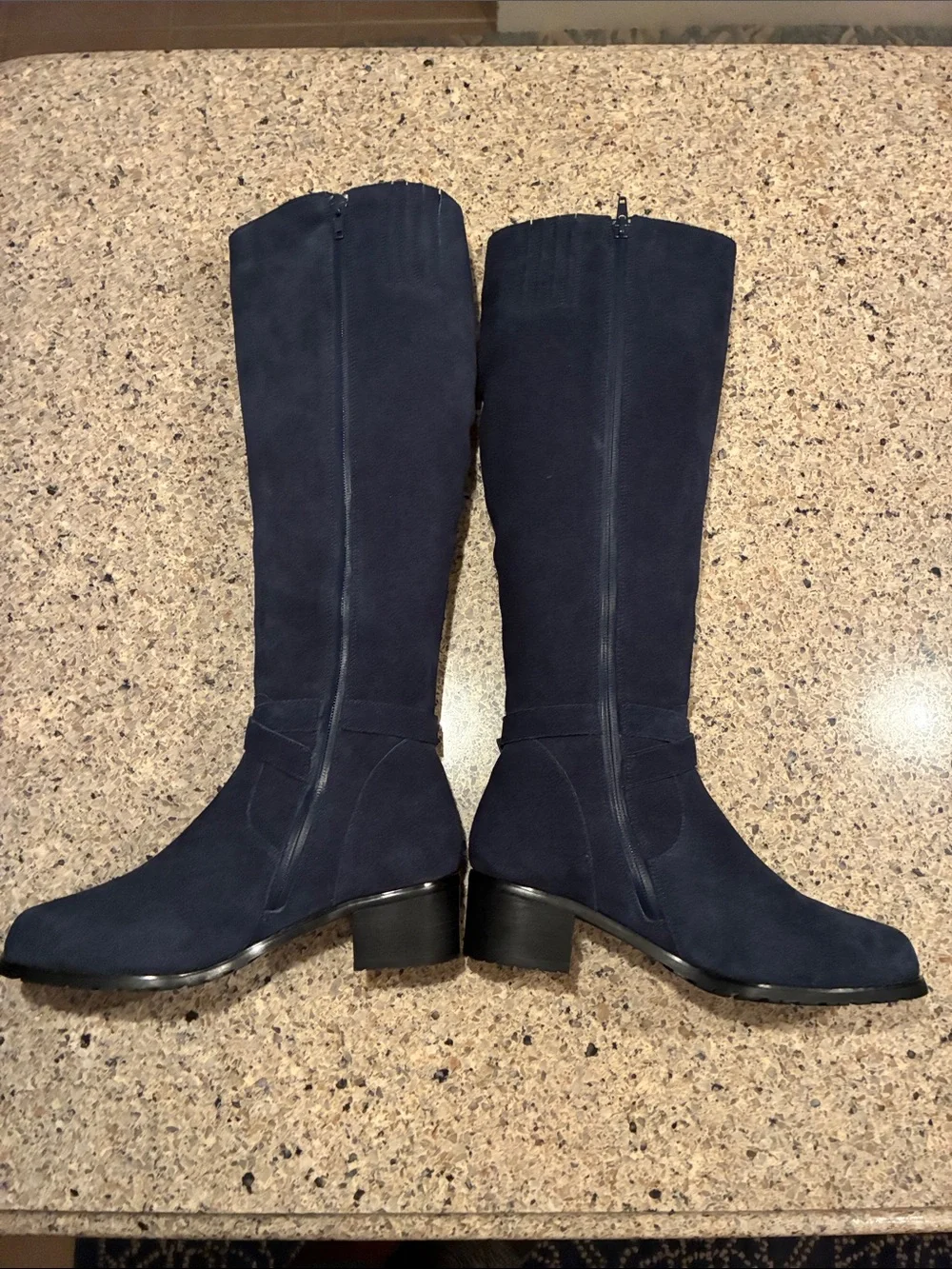 Neiman Marcus Over the Knee-High Suede Riding Boots in Navy. Women’s 7 M
